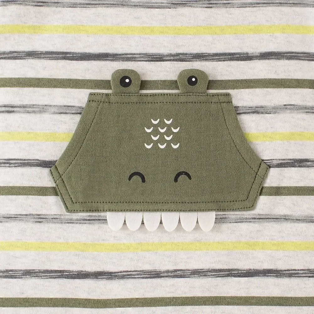 KIDS HEADQUARTERS Alligator 3-piece Romper Set: Sizes 6M, 9M, 12M, 18M - Picture 3 of 7